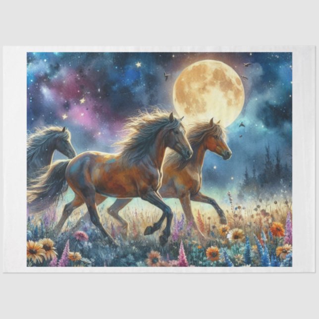 Papel De Seda Cavalo de flor selvagem (Frente )