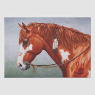 Papel De Seda Cavalo de guerra do Chestnut Pinto, Americano