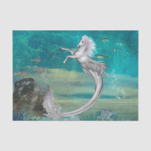 Papel De Seda Cavalo de mar incrível no oceano profundo