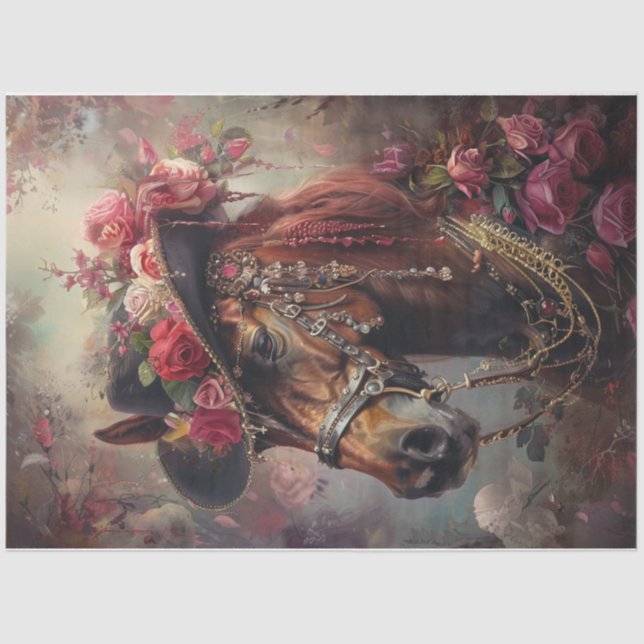 Papel De Seda Cavalo de salto a cores 2 (Frente )