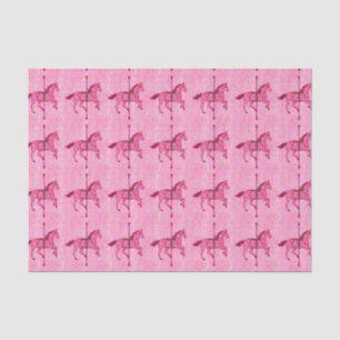 Papel De Seda Cavalo do carrossel - rosa do fúcsia
