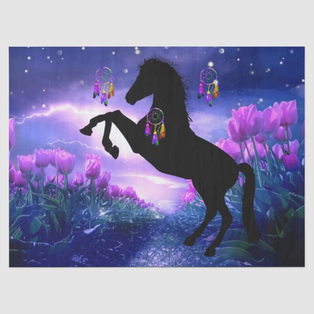 Papel De Seda Cavalo Dreamcatcher (Frente )