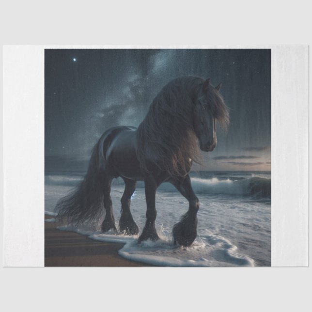 Papel De Seda Cavalo escuro (Frente )