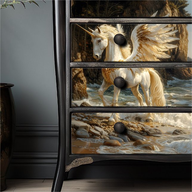 Papel De Seda Cavalo Fantástico de Oceano Mítico Unicórnio Alado (Criador carregado)