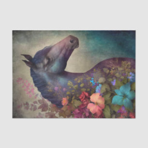 Papel De Seda Cavalo Floral Elegante