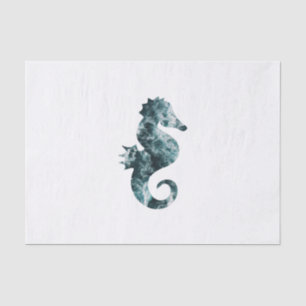 Papel De Seda Cavalo marinho abstrato do aqua