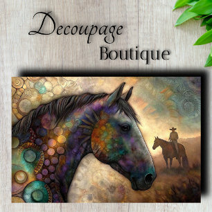 Papel De Seda Cavalo Místico Decoupage