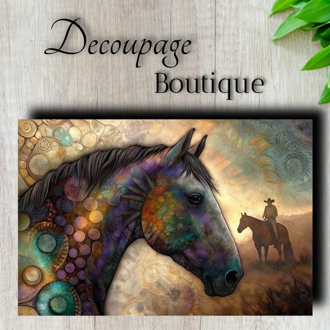 Papel De Seda Cavalo Místico Decoupage (Mystical Horse Decoupage Tissue Paper)