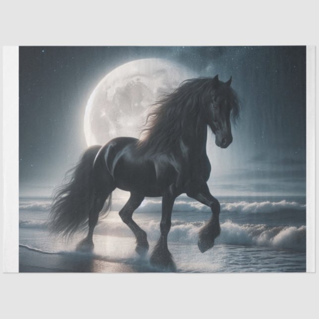 Papel De Seda Cavalo Negro (Frente )