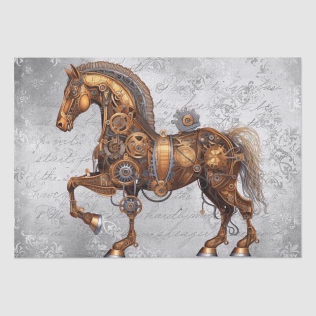 Papel De Seda Cavalo Steampunk (Frente )