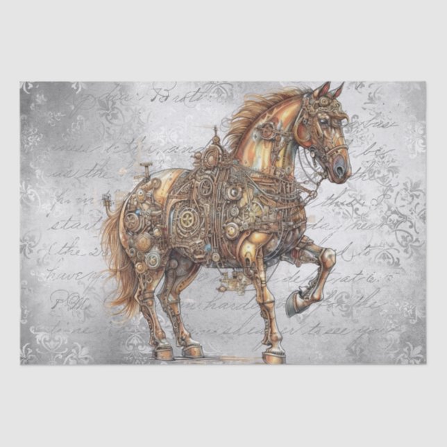 Papel De Seda Cavalo Steampunk (Frente )
