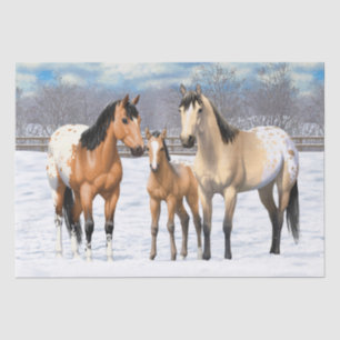 Papel De Seda Cavalos Appaloosa De Casca Neve