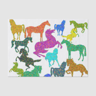 Papel De Seda Cavalos Arco-Íris - "Dotty sobre Cavalos!"