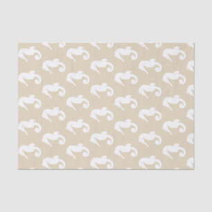 Papel De Seda Cavalos marinhos & Taupe brancos litorais