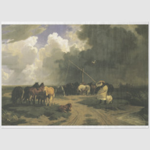 Papel De Seda Cavalos numa tempestade (equino)