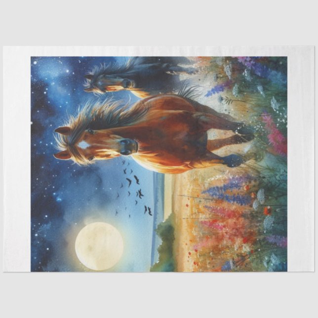 Papel De Seda Cavalos Selvagens (Frente )