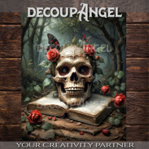 Caveira Gótica e Rosas - Desligar