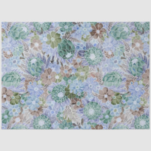 Papel De Seda Cavilha De Padrões De Padrões Azuis De Groovy Retr