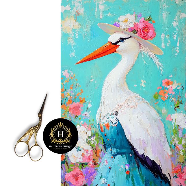 Papel De Seda Cegonha Caprichosa Decoupage (Criador carregado)