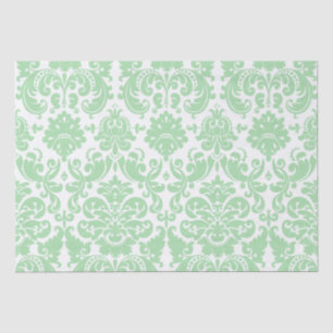 Papel De Seda Celadon e cor damasco elegante branca