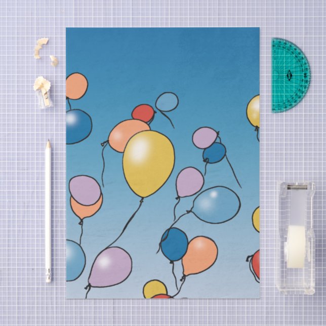 Papel De Seda Celebração de Balão de Aniversário Feliz (Arte )