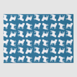 Papel De Seda Celebração do Tema Azul do Partido Pug