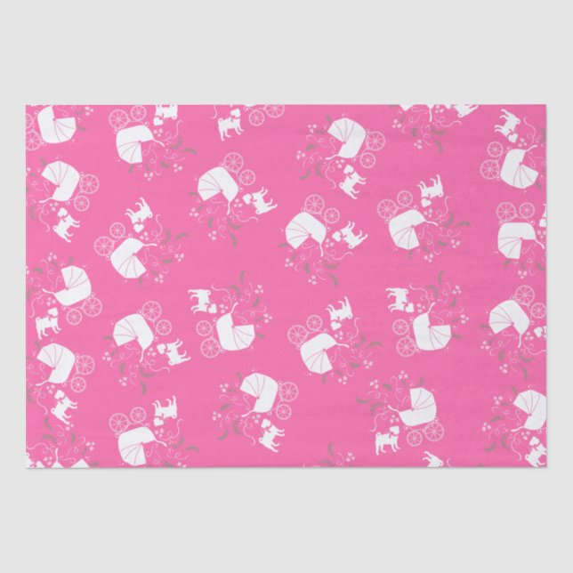 Papel De Seda Celebração do Tema do Cão Rosa (Frente )