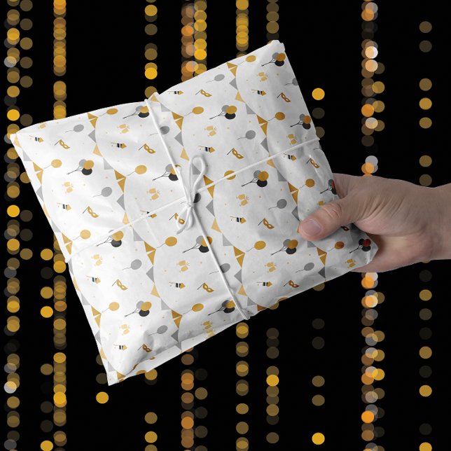 Papel De Seda Celebração Dourada do Ano Novo (Gold New Year celebration Tissue Paper)