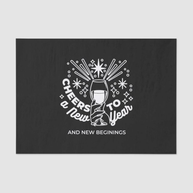 Papel De Seda Celebrar Nova Ilustração de Vidro de Começo (Frente )