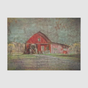 Papel De Seda Celeiro de Textura Vermelha Antiga Rústica Vintage