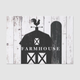 Papel De Seda Celeiro Preto em Madeira Branca Casa de Campo Rúst