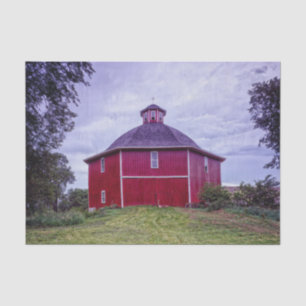 Papel De Seda Celeiro Vermelho Octogonal de Iowa
