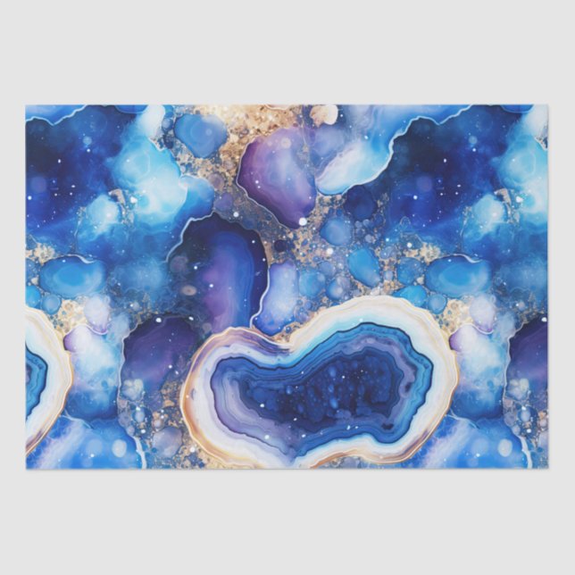 Papel De Seda Celestial Agate | Abstract Geode Stone Pattern (Frente )