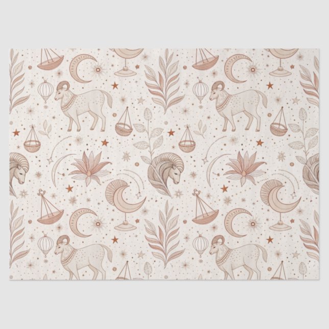 Papel De Seda Celestial Botanical Pattern (1) (Frente )