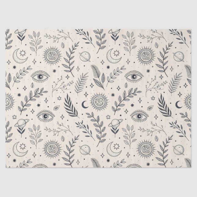 Papel De Seda Celestial Botanical Pattern (5) (Frente )
