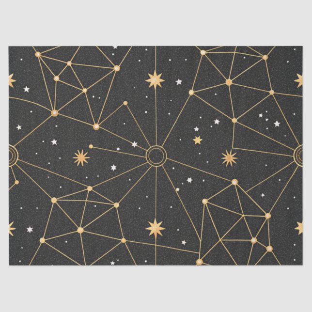 Papel De Seda Celestial Constellation Star Pattern (3) (Frente )