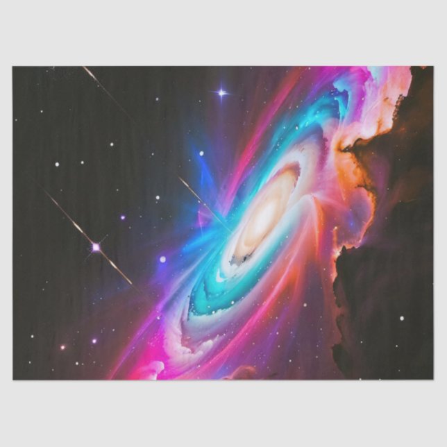 Papel De Seda Celestial Fantasy Black Hole Birthday (Frente )