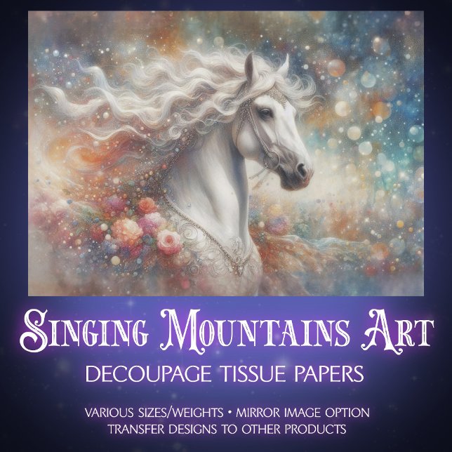 Papel De Seda Celestial Horse Fantasy Galaxy Decoupage (Criador carregado)