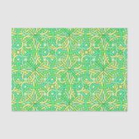 Celtic Knot Irish Braid Padrão Verde Amarelo