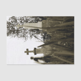Papel De Seda Cemitério Tombstones Góticos Sepia Vintage Angel