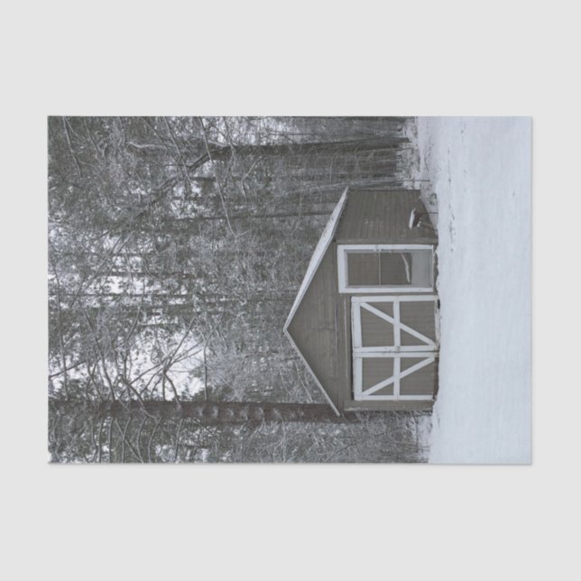 Papel De Seda Cena da neve do inverno (Frente )