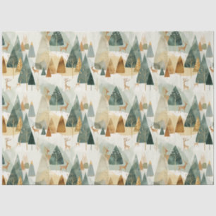 Papel De Seda Cena de inverno com veado
