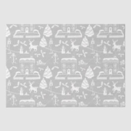 Papel De Seda Cena de inverno tradicional de Natal