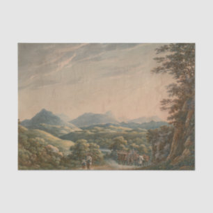 Papel De Seda Cena de Paisagem de Montanha