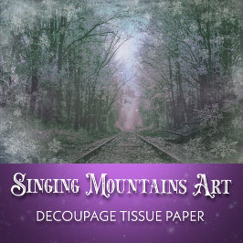 Papel De Seda Cena Mágica de Decoupage de Floresta de Inverno
