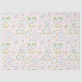 Papel De Seda Cenas de Natal Pastel Listradas
