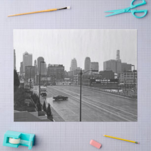 Papel De Seda Centro Kansas City, Missouri Black & White Photo
