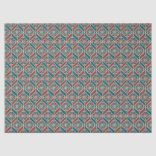 Papel De Seda Cerceta, marrom, teste padrão floral étnico bege