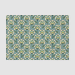Papel De Seda Cerceta & teste padrão floral do amarelo