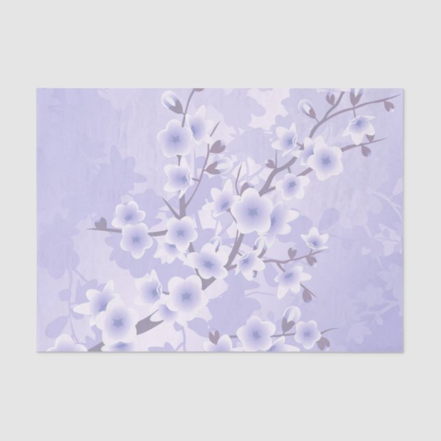 Papel De Seda Cereja Floral Roxo (Frente )
